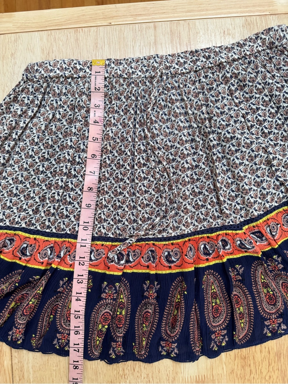 Alya Boho Paisley Mixed Print Lined Mini Skirt Size Large Cottagecore Festival - Picture 7 of 7
